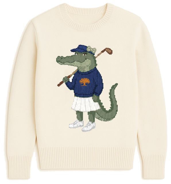 Custom intarsia knit sweater